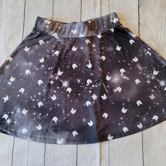 Sailor Moon •Size Medium• Luna Galaxy Print Skater Skirt Stretchy Waist - Picture 2 of 7